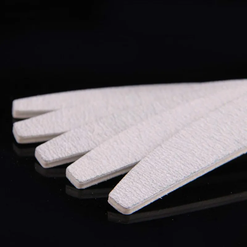 Hot / sables de papier abrasif bonne manucure de qualité professionnelle moitié zèbre gris 100/180 lune lime à ongles pour le salon commercial gratuit