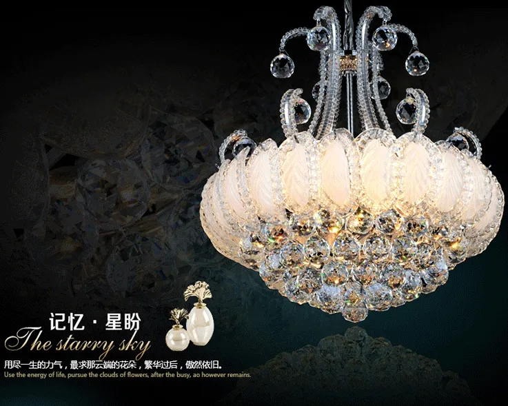 Silver Gold Crystal Chandelier Lighting Fixture Modern Chandeliers Lights Lustres Lamps American European Home Indoor Lighting AC90V-260V