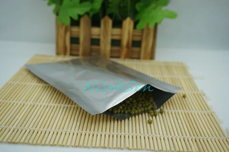 32x45cm Kaffe Bean Heat Seal Bag, 100 x Silver Vit Ren Aluminium Folie Plattväska Plating Choklad / Mjölkpulver Plast Play Påse