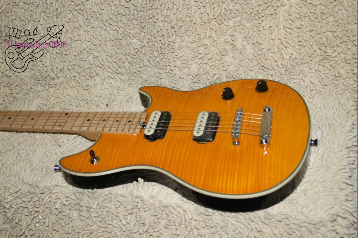 중국 기타 공장에서 도매 기타 노란색 불꽃 사용자 정의 일렉트릭 기타 높은 품질의 기타