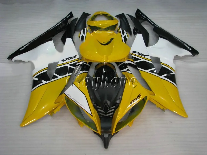 Carrosserie ABS Plastic Verklei voor Yamaha YZF R6 08 09 10 11-15 Geel Wit Zwart Injectie Mold Fairing Kit YZFR6 2008-2015 YT30