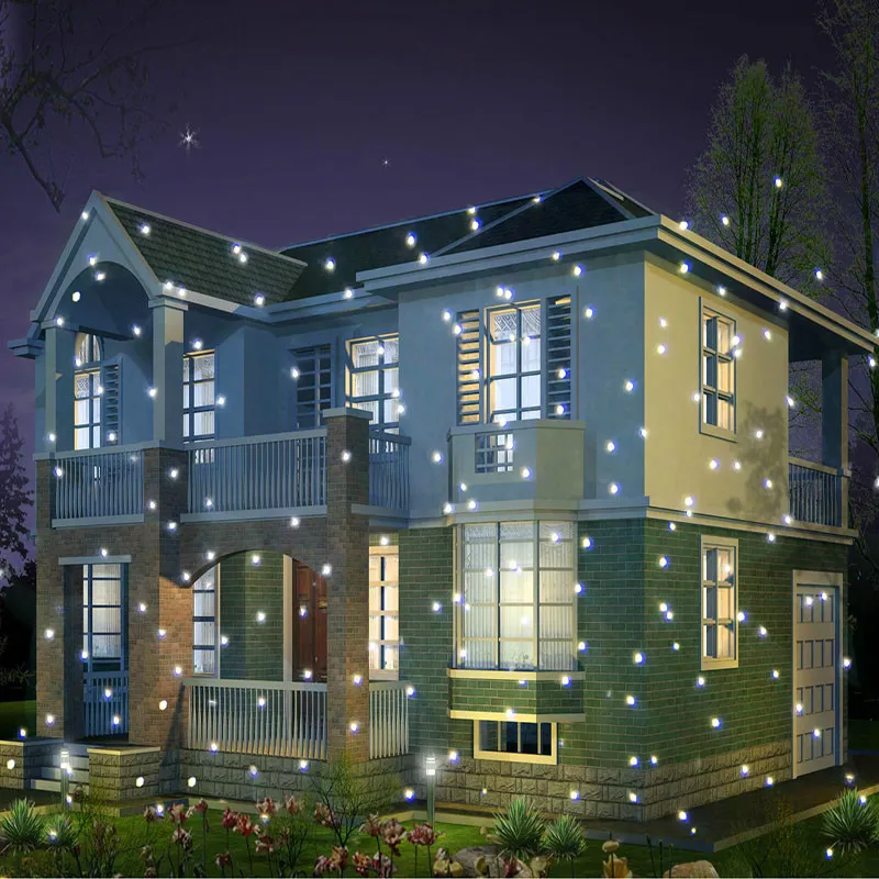 Hot New Moving Snowfall LED Snowflake Paysage Projecteur Laser Applique De Noël Lumière Blanche Neige Étincelant Paysage Projecteur Lumières