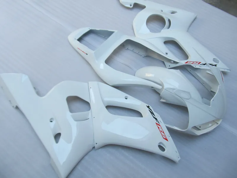 Eftermarknad Moto Parts Fairing Kit för Yamaha YZF R6 98 99 00 01 02 Vit Fairings Set YZFR6 1998-2002 OT09