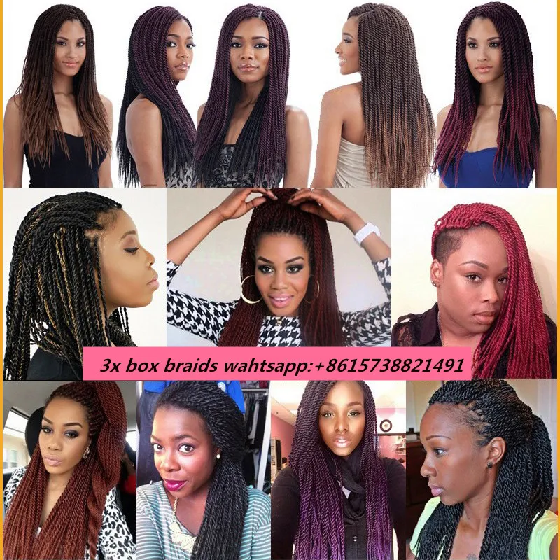 Ombre Haarbundels Senegal Vlecht 18 inch Senegalese Twist Vlecht 2x Pre-Loop Synthetisch Vlechten Haar Haak Hair Extensions Cloud Nine