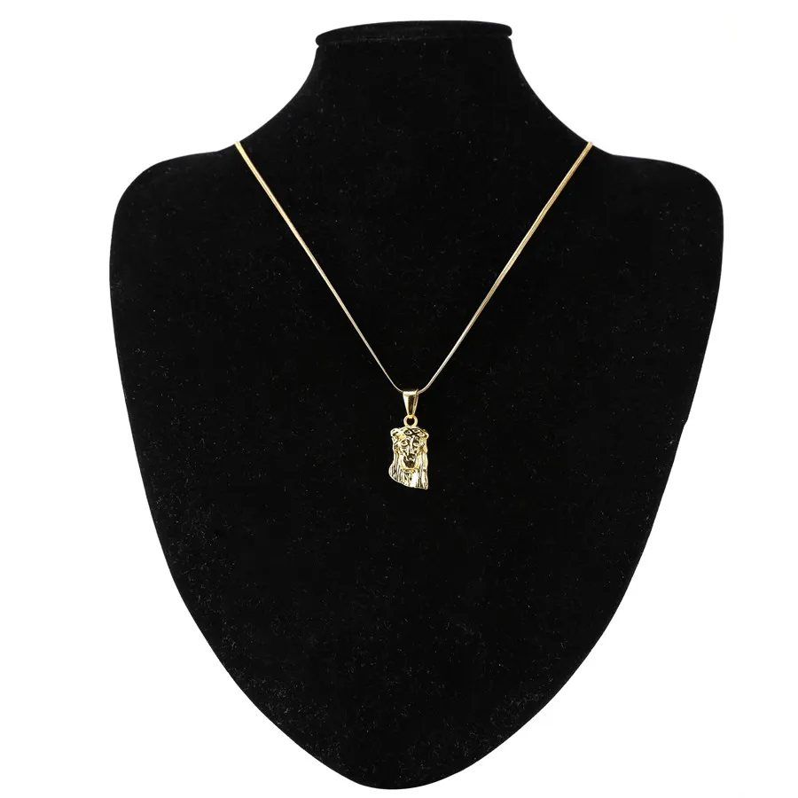 Bijoux de mode européens et américains classique clavicule courte petit pendentif jésus Original rétro noir rue collier en or