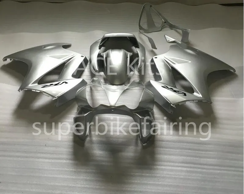 Kit de carénage de moto pour HONDA VFR800 2002 2003 2004 2005 2006 2012 VFR 80002 03 04 05 06 12 Ensemble de carénages en argent ABS + 3 cadeaux VB06t12