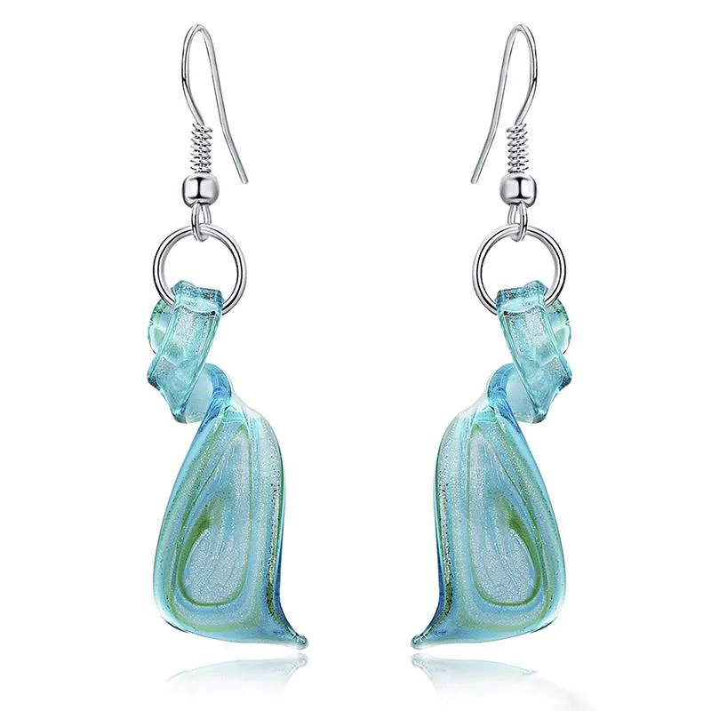 Collier en verre boucle d'oreille ensemble de bijoux haut à la mode ensembles de bijoux à la mode au chalumeau verre de Murano pendentif collier boucles d'oreilles ensemble