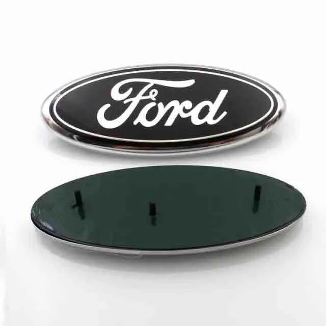 Fondo de alta calidad 23*9cm insignia del emblema del coche del coche ABS + capó de aluminio logotipo del maletero trasero delantero para Ford Edge Explorer