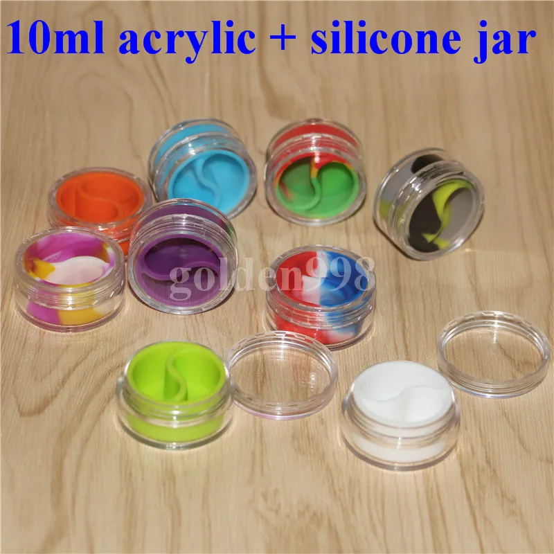 10ml Clear Acrylic Wax Jar Box Koncentratbehållare, Non-stick DAB Hash Oil Dry Herb Storage Jars