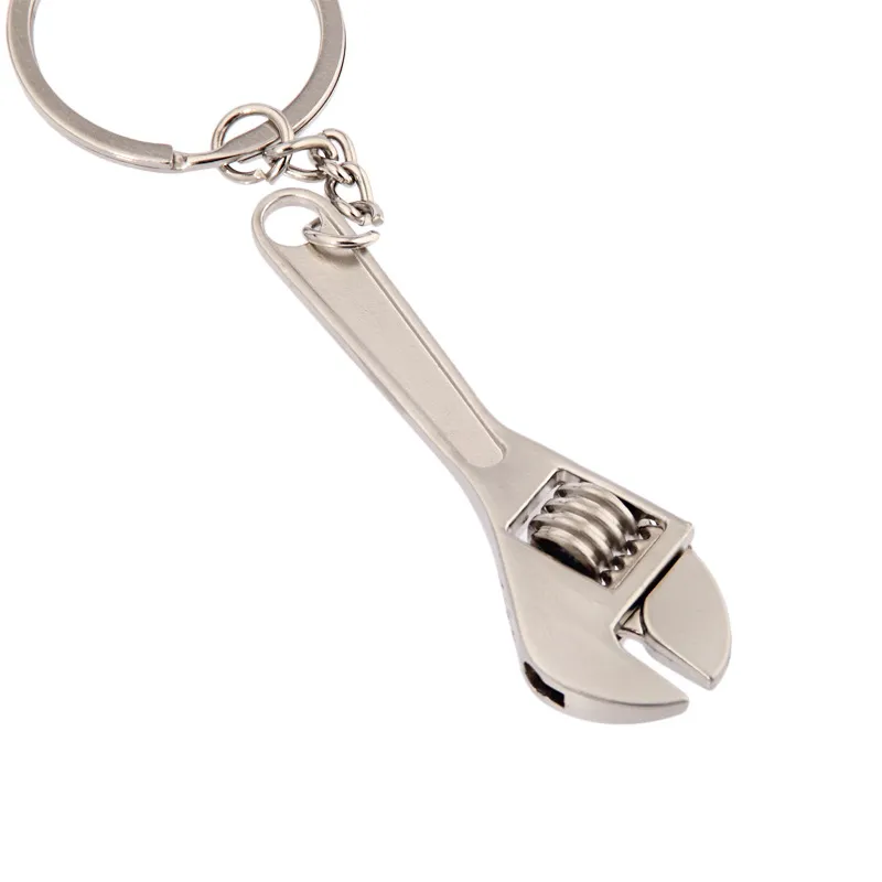 Creative Tool Skiftnyckel nyckelkedja Ring Key Ring Metal Keychain Justerbar Mode Tillbehör Gratis Frakt WA1457