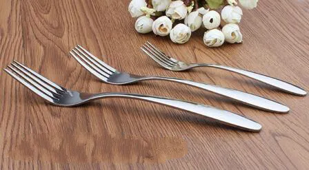 Stainless Steel three tooth Dinner Dessert Snacks Cake Fork Western food pasta fork for children or adult Wholesale support custom