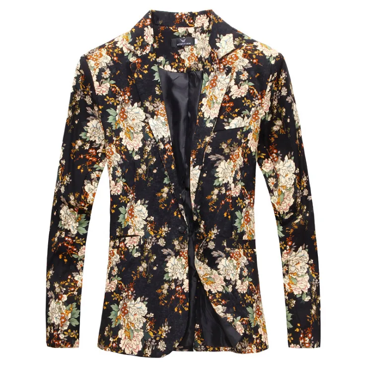 Groothandel - 2017 lente floral blazer mannen pak Koreaanse slanke grote maat nieuwe casual jas pak Euro populaire stijl, mode mannen blazer