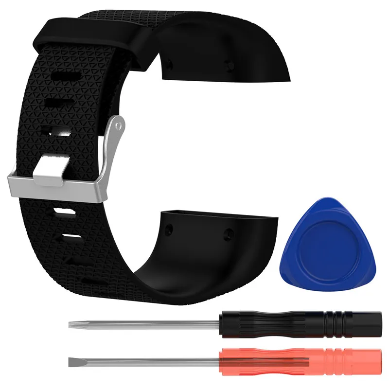 Prix d'usine pour Fitbit surge Buckled Soft Sport Classic Bracelet de remplacement de bracelet en silicone avec kits d'outils pk fitbit charge 2 Alta