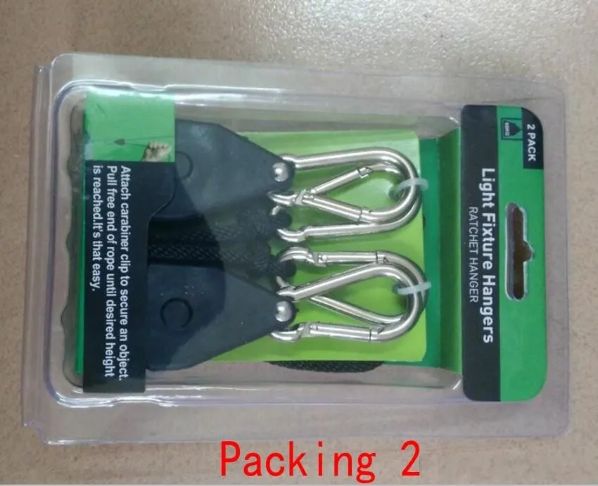 1 pack 2 stycken av 1/8 Rope Ratchet hängare växtlampa hängande på Rope Lifting krok Spärrkrok fri frakt