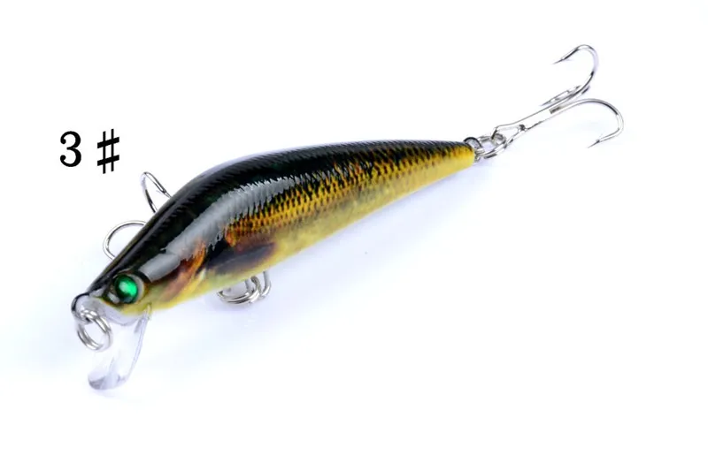 Coloré peint Laser vairon manivelle appât hochet leurre 8 cm 8.2g mouche pêche simulation poisson swimbaits crochets