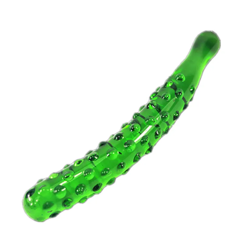 Green Crystal Dildo Glass Sex Toys Vuxen Kvinnlig anus Penis för kvinnor Anal Butt Plug2239089