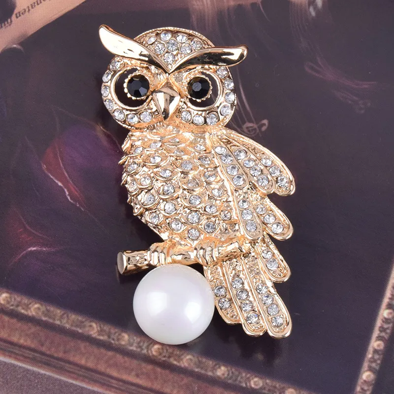 Sowy Biżuteria Tanie Broszki Pinki Moda Broszki Złota Broszka Na Prezenty Ślubne Dla Broszka Gościnna Z Sztuczną Pearl Rhinestone