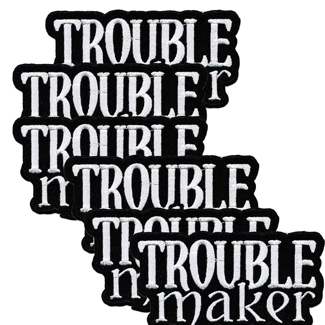 Personnalisé Le Bas Prix Pas Cher Avec Trouble Maker Patch Brodé Rebel Fer-Sur Dangerous Logo Livraison Gratuite