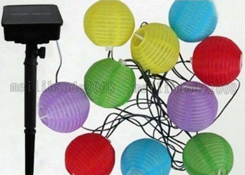 المصابيح الشمسية بدعم 10 led فانوس متعدد الألوان سلسلة ضوء حزب في فناء الحديقة حديقة الفوانيس الملونة زينة مصباح MYY