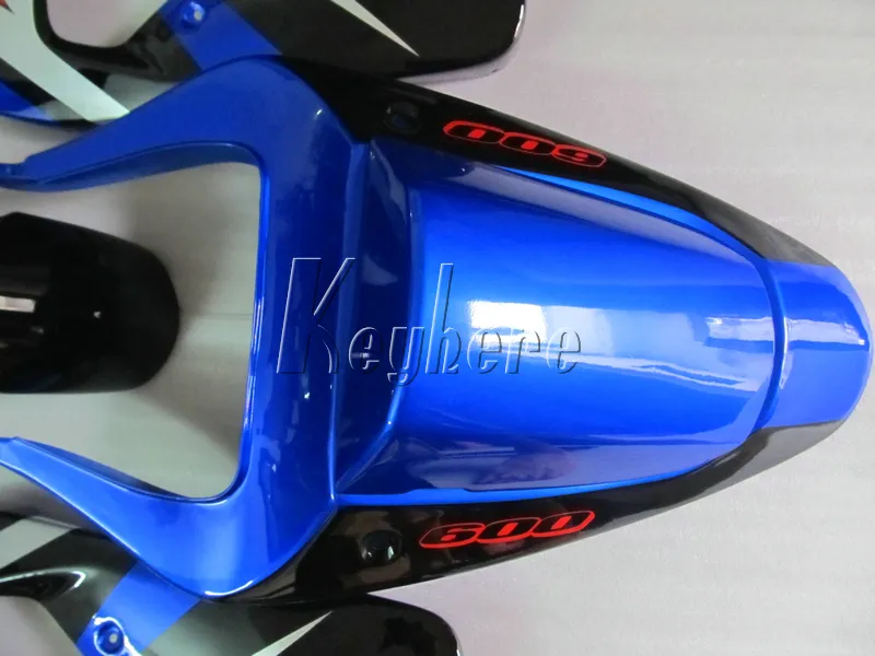 Suzuki GSXR600 01 02 03 Blue Silver Black Motorcycle Fairlings Set GSXR750 2001 2002 2003 IY26用ABSプラスチックフェアリングキット