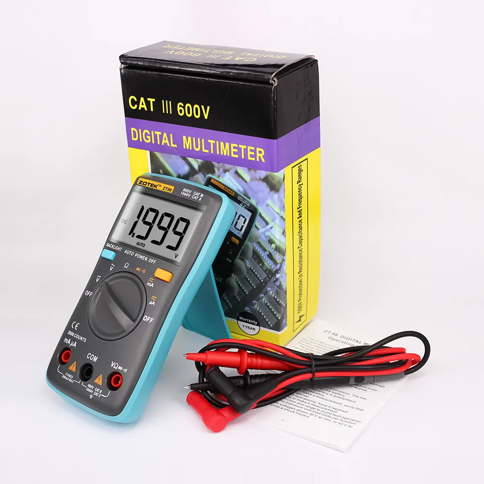 ZOTEK Digital Multimeter, ZT98 Automatyczny zakres, 2000 -zobowiązań 550V Ochrona, automatyczne wyłączenie