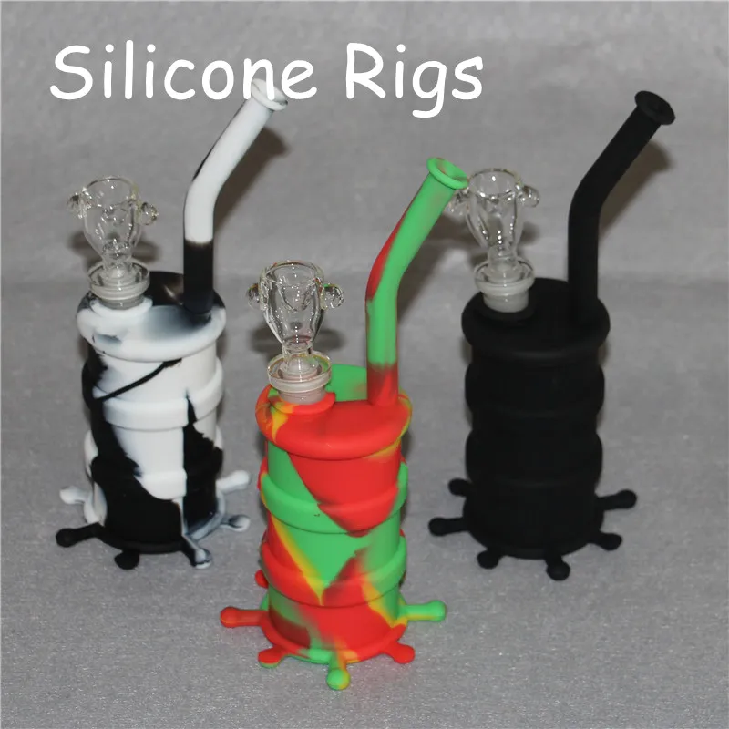 Silicon Oil Drum Rigs Silicone Hookah Bongos Silicone Dab Rigs Cool Forma silicone dab esteiras de boa qualidade e frete grátis DHL