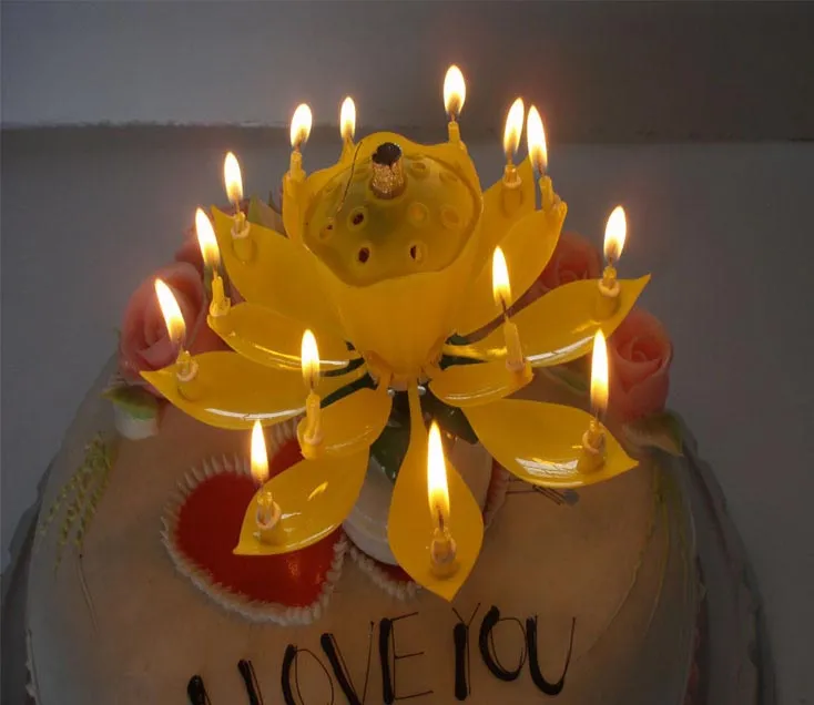 Musica Candela Petali Colorati Festa Di Compleanno Bambini Candele Di Fiori  Di Loto Scintillanti Squirt Blossom Flame Cake Accessorio Regalo HH7 204 Da  3,77 €