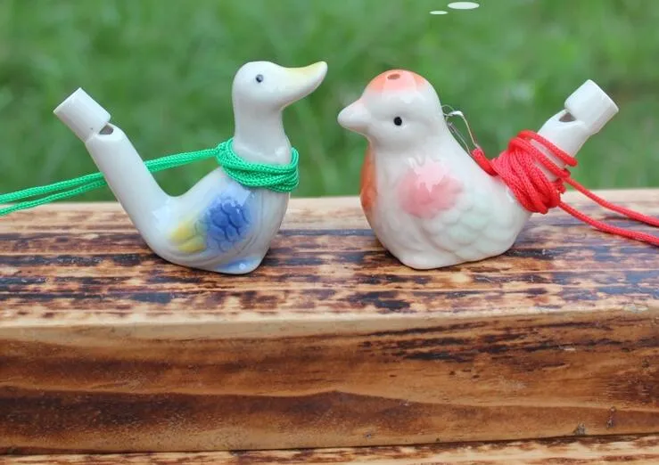 en gros dropship nouveauté oiseau d'eau sifflet argile oiseau en céramique oiseau glacé sifflet-paon oiseaux jouets livraison gratuite