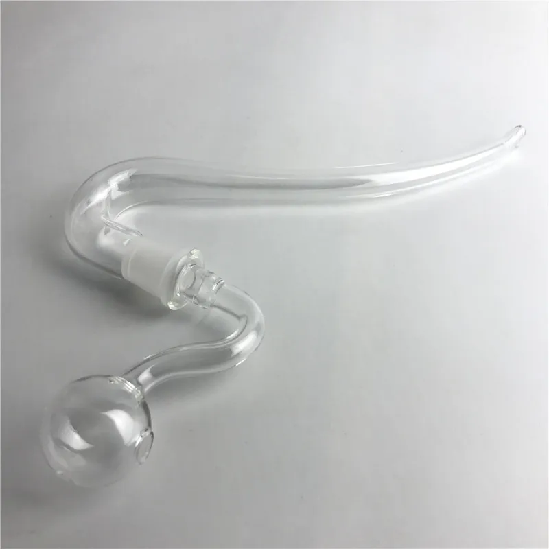 Glas-Ölbrennerpfeife mit 14 mm männlichem Ölbrenner und 14 mm weiblichem J-Haken-Adapter, Strohrohr für Handrauchpfeifen