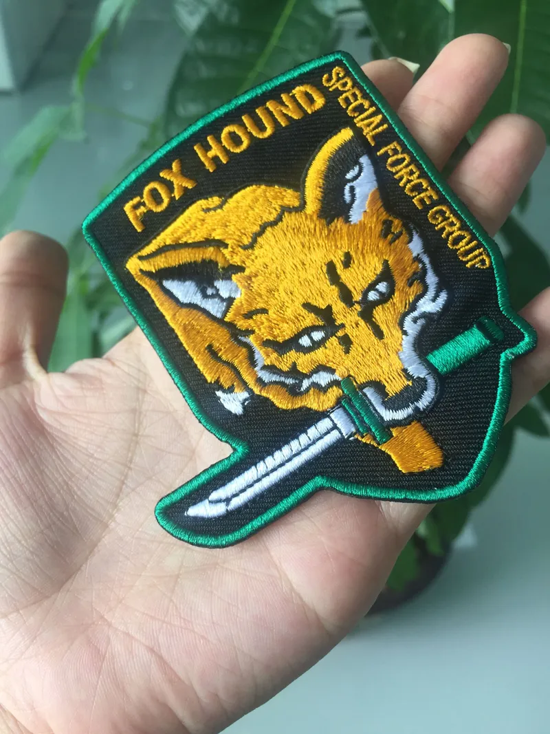 2017 العلامة التجارية الجديدة Metal Gear Fox Hound Special Force Solid Snake Patch Batch Batch Military Badge 8.8cm G066 Free