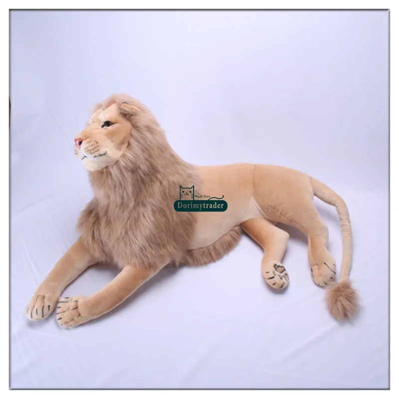 Dorimytrader Huge Simulation Animal Lion Stuffed Toy Home Decoration Photography Props Kids Gift 51inch 130cm DY60767