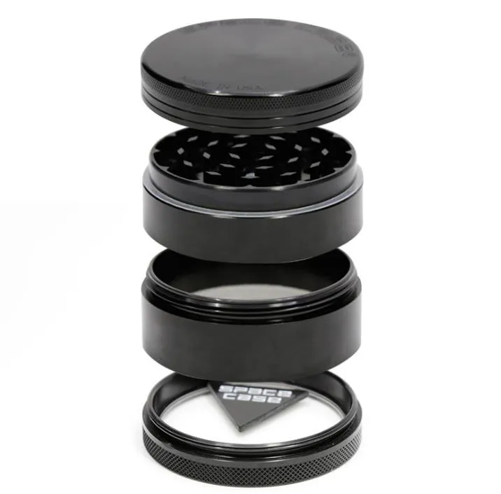 Diameter 63MM SPACECASE triangular paddle aluminum alloy transparent bottom cover grinder