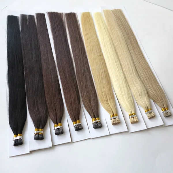 Vente chaude I Tip Extensions de cheveux 18 "-24" 50s / lot Extension de cheveux brésiliens à pointe épaisse à la kératine