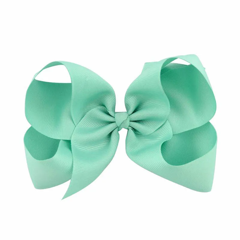 30 sztuk / partia 6inch wstążka łuk spinki do włosów Dziewczyny Duży Bowknot Barrette Kids Hair Boutique łuki dzieci Akcesoria do włosów U Wybierz kolory