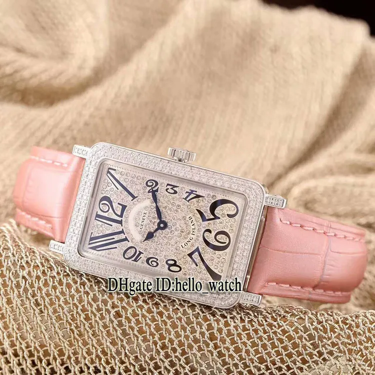 High Quality Fashion LONG ISLAND CLASSIQUE Diamond Dial/Bezel 37mm Womens Watch Leather Strap New Lady Classic Watches+Gift Box