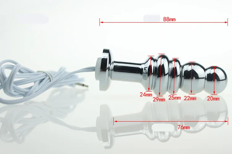 전기 충격 구슬 항문 플러그 섹스 토이 액세서리 전기 섹시한 강철 엉덩이 플러그 물리 치료 장비 마사지