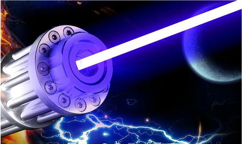 Super leistungsfähiges Militär 500000m 450nm Mw Blauer Laserpointer Laser-Anblick LED-Licht Taschenlampe Lazer Torch Hunting