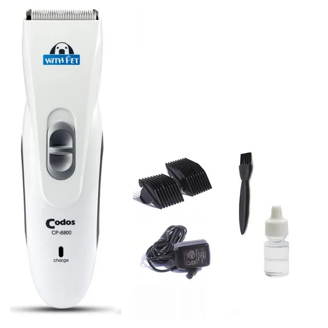 Professionell Codos CP-6800 Pet Electric Trimmer Grooming Haircut Shaver Machine Silver Uppladdningsbar Hundkatt Grooming Clipper Pet Supplies