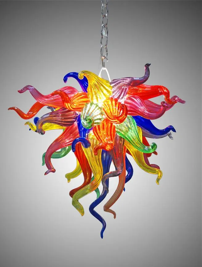 Lamps Murano Glass Crystal Chandeliers Colorful Small Chandelier Lighting Living Dining Room LED-Glass Art Pendant Light