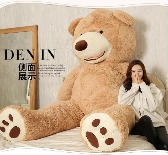 2017 Géant entièrement 160cm Énorme gros grand ours en peluche brun couverture couverture en peluche en peluche 2947012