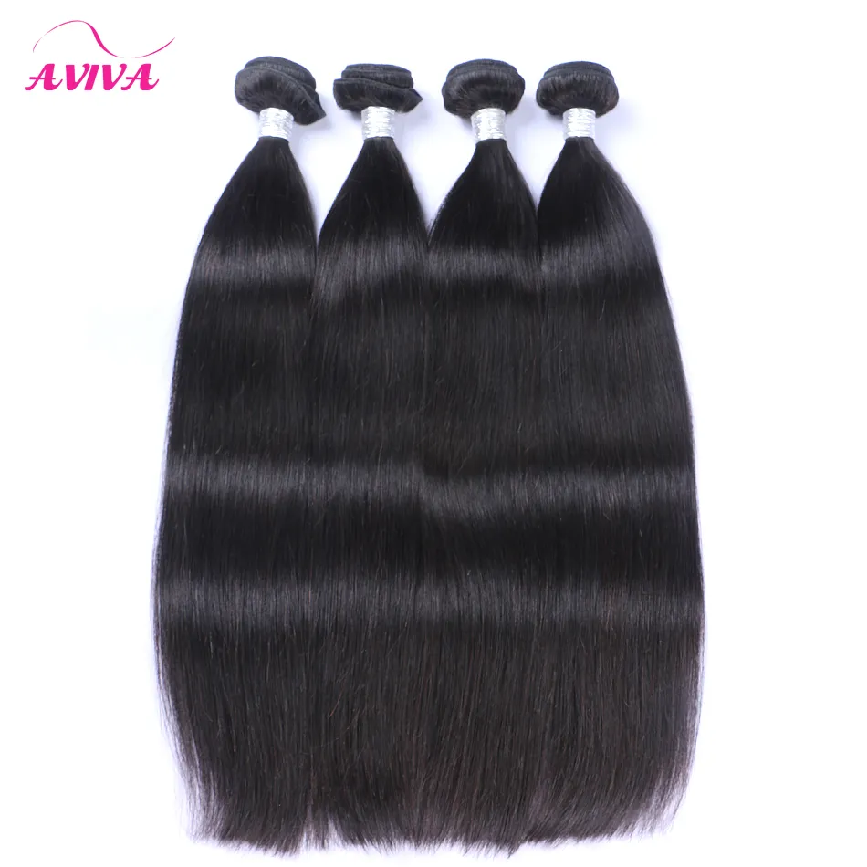 Braziliaanse Virgin Haar Steil 4 StuksLot Onverwerkte Braziliaanse Menselijk Haar Weave Bundels Natuurlijke Kleur Braziliaanse Remy Haar Extensio1246221