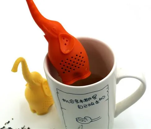 Teiera da bar da pranzo Teiera con filtro infusore tè in silicone con elefante carino bicchieri da tè e caffè XB1