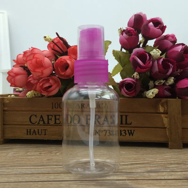 Klare 50 ml leere Sprühflasche für Reisen, transparenter Kunststoff-Parfümzerstäuber