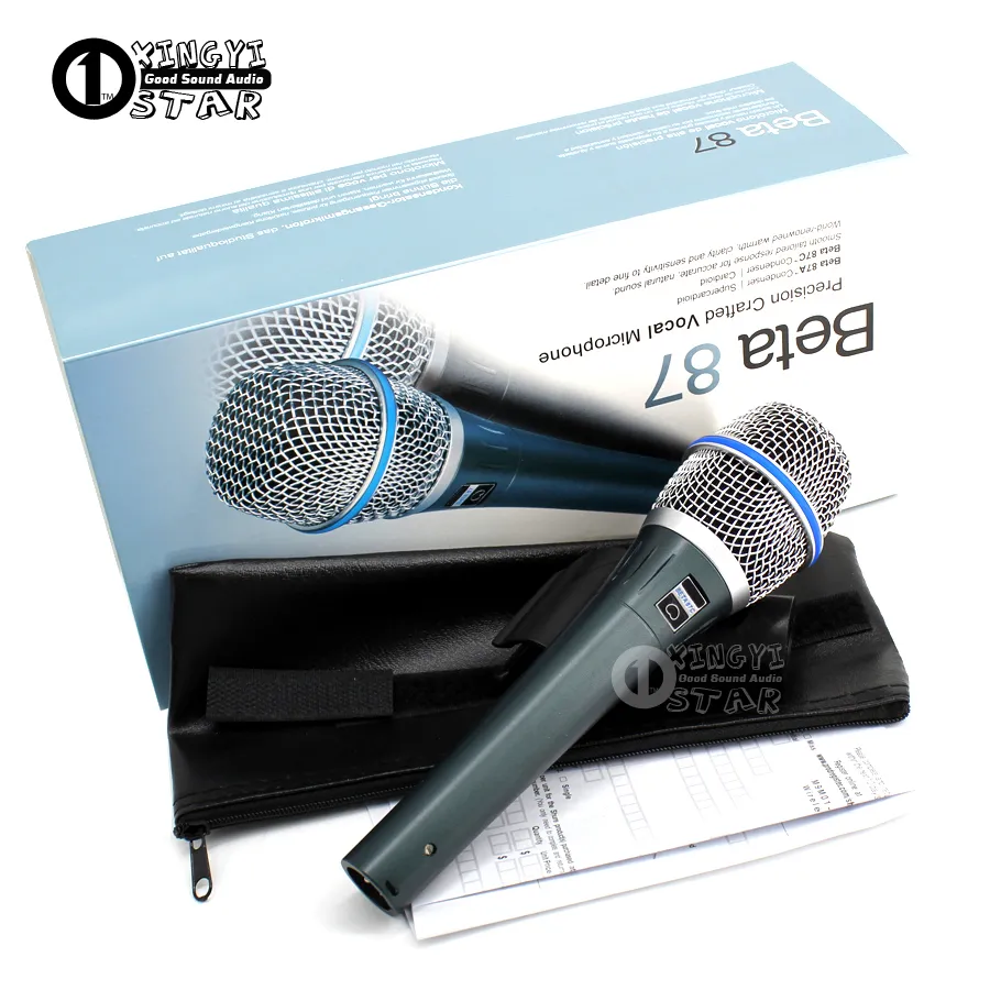 Kwaliteit beta87a Beta 87a Karaoke mic vocale bedraad cardioïde dynamische microfoon mike voor beta87c mixer o zing microfone mcrofono mikrofon2657758