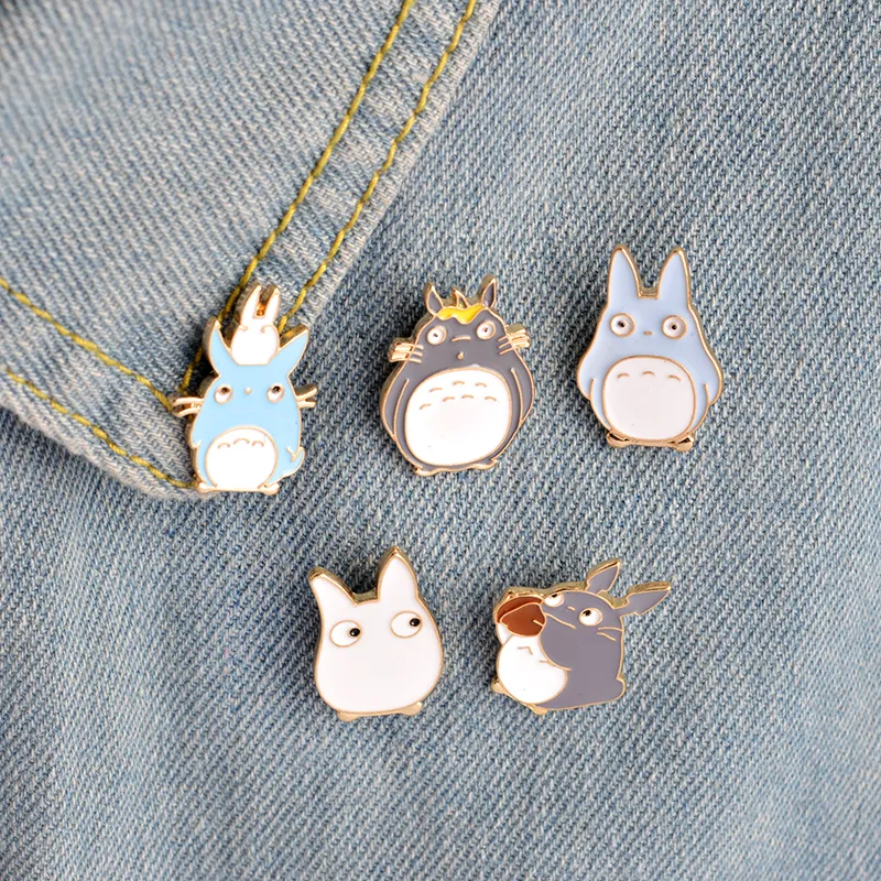 Kawaii Cute Cartoon Mi Vecino Totoro Broches Pins Chica Jeans Bolsa Decoración Para Amigo Regalos de Niños