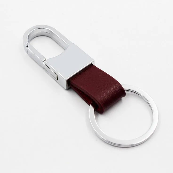 Anpassad bokstäver Creative Business Men Leather Keychain Metal Car Key Ring midja Hängade nyckelkedjor för män gåva