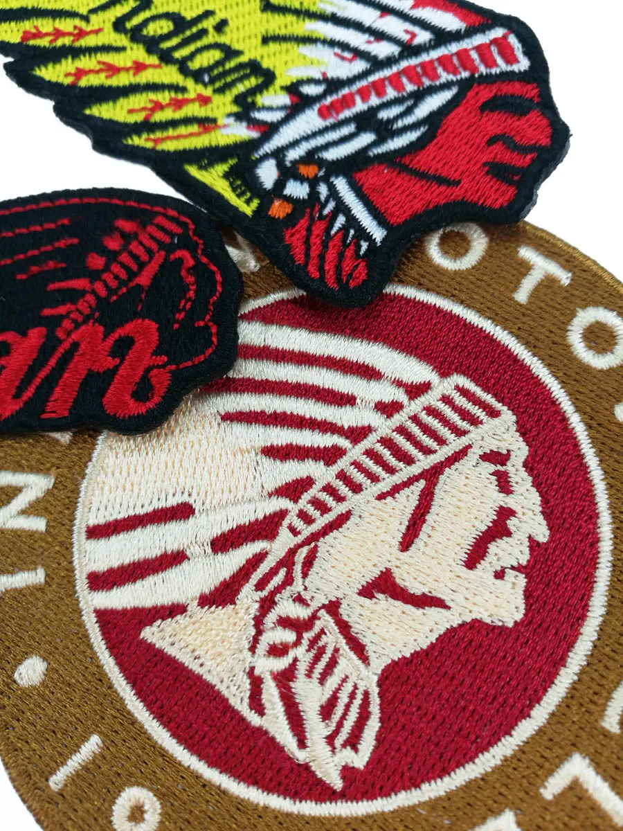 3-teiliges Set 1901 INDIAN MOTORCYCLE Biker Club MC Frontjacke Weste Patch Detaillierte Stickerei 214w