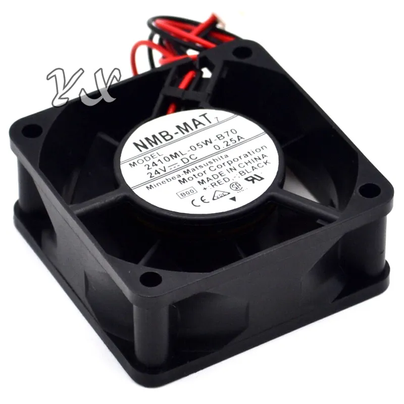 New and Original 2410ML-05W-B70 6025 6CM 24V 0.25A two wire ball fan for NMB 60*60*25mm