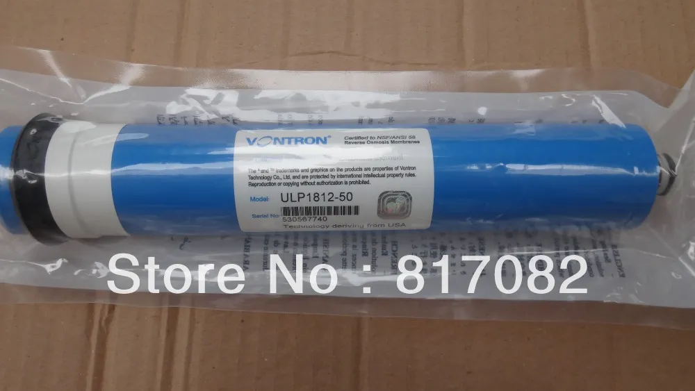 Nouveau emballage Vontron 50 gpd membrane d'osmose inverse ULP1812-50 purificateur d'eau pour boire