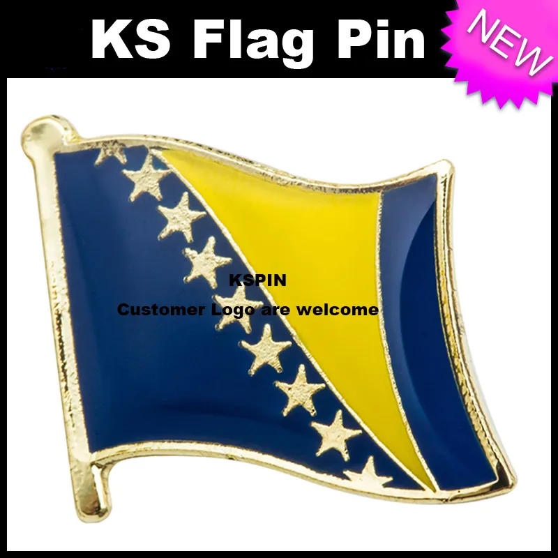 Bosnien-Flaggen-Abzeichen-Flaggen-Pin 10pcs viel freies Verschiffen KS-0036